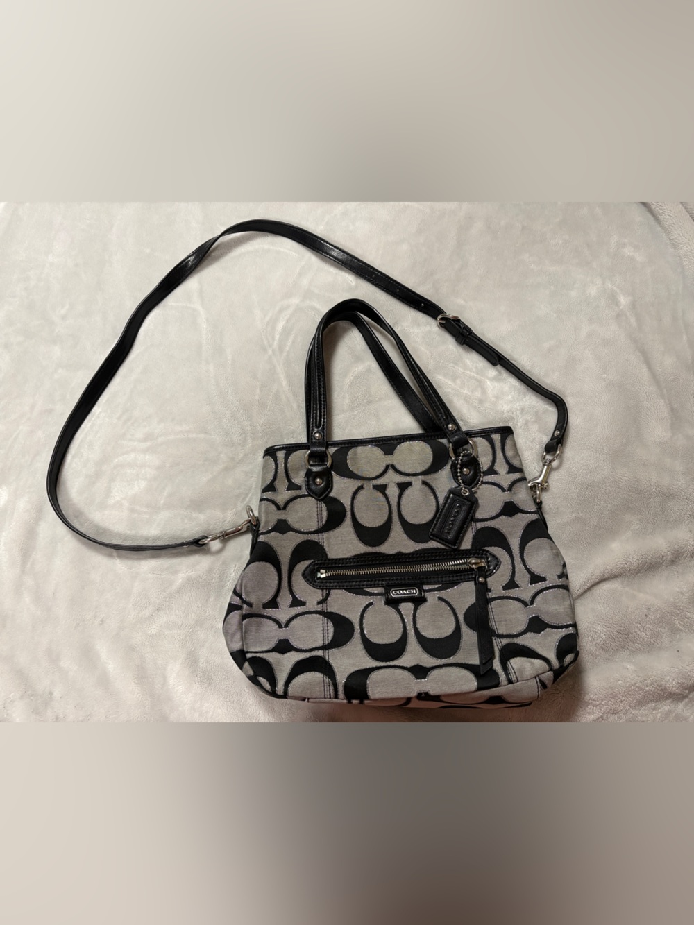 Coach Daisy Outline Mia Crossbody Grey/Black/Silver